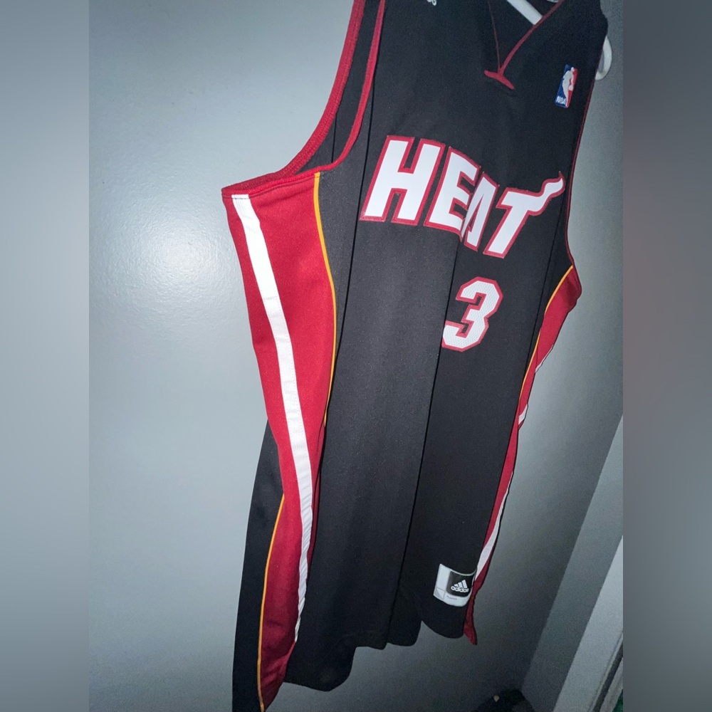 Dwayne Wade Black #3 Miami Heat adidas Authentic NBA Throwback Basketball Jersey - Picture 5 of 11